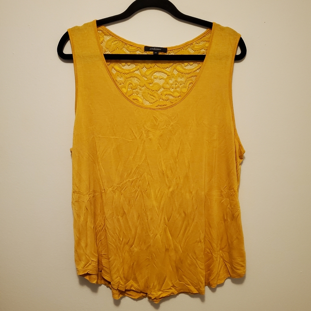 Lace backed tank top